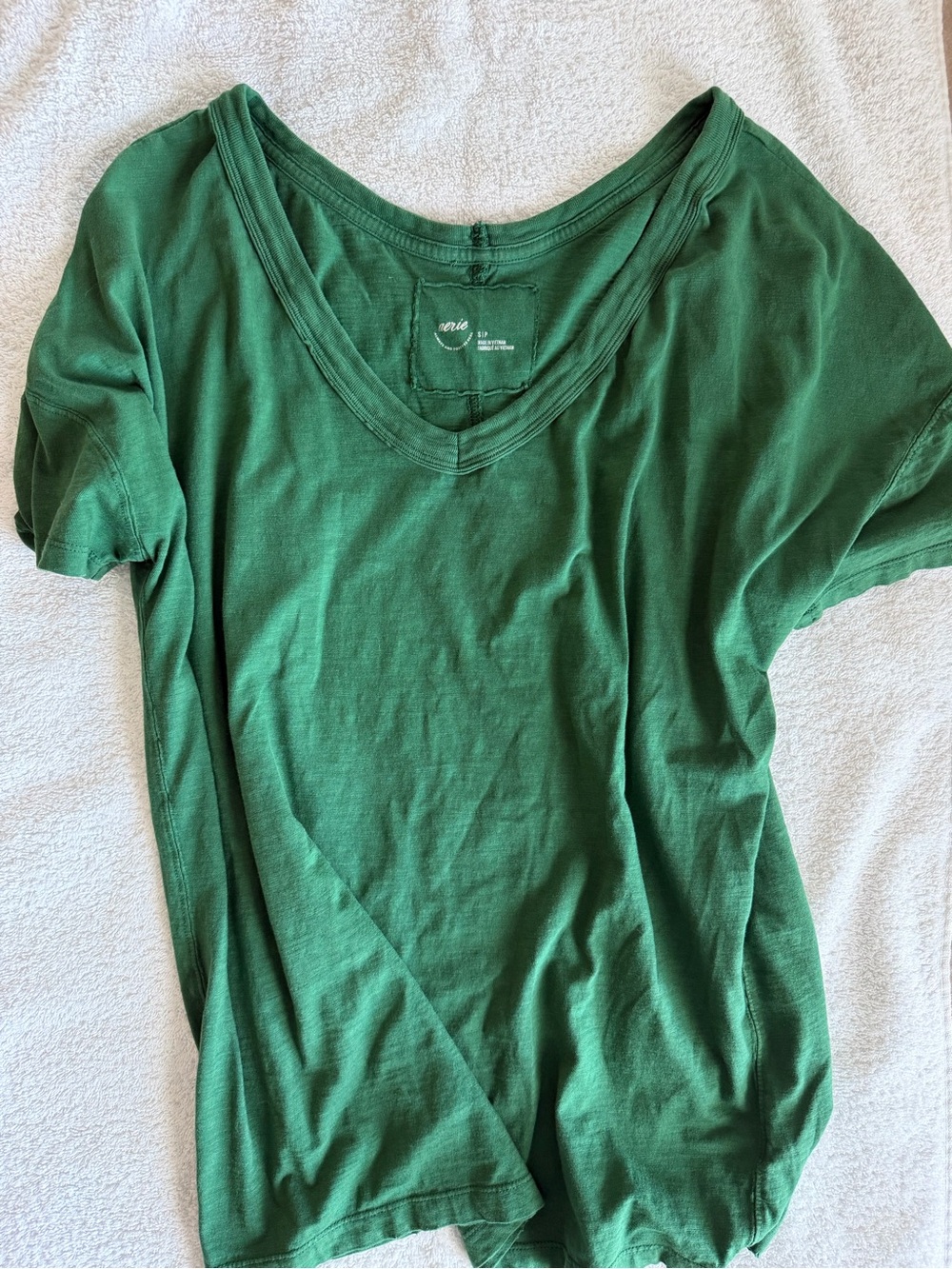 aerie Green V-Neck Short Sleeve Tee